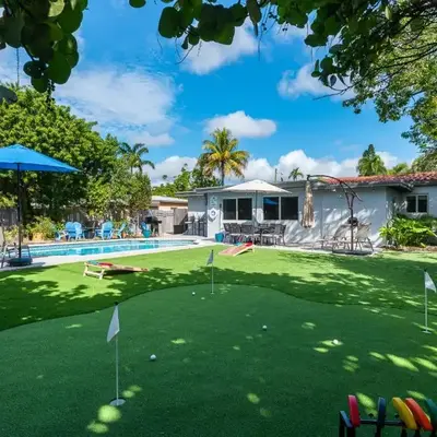 Backyard Oasis 3 Hole Golf Pool Fire Pit