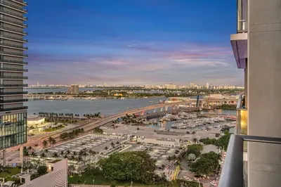 a view of a city with a harbor and a river at Alea Miami Designer Studios Downtown in Miami