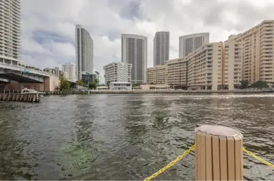 a view of a river in a city with buildings at Beachwalk Resort in Hallandale Beach