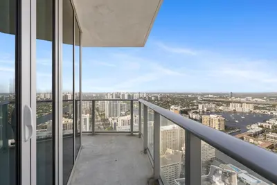 a view of the city from the top of a building at Corner Penthouse Ocean and City View in Hollywood