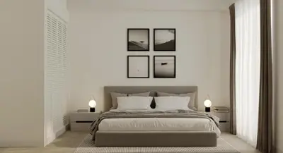 a white bedroom with a large bed and two lamps at High Floor Property-Expansive Views- Sleep 6 Miami in North Miami