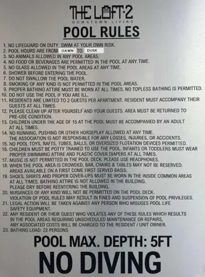a poster for the left pool at Modern Luxury Studio for Two in Downtown in Miami