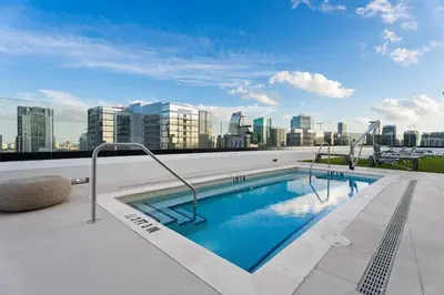 a swimming pool on the roof of a building at Prime Downtown Location - Amazing Amenities & Top Location in Miami