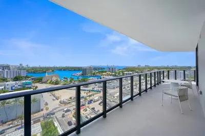 a balcony with a view of a city at NOK Classy 2BR in Miami Beach in Miami Beach