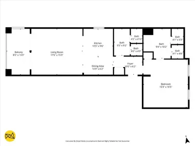 a floor plan of a house at Spacious 1BR Loft Villa - Pool Golf - Doral Downtown in Miami