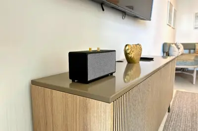 a television sitting on top of a counter in a room at 2909 Elegant 1BR in Miami Downtown with Pool and Gym in Miami