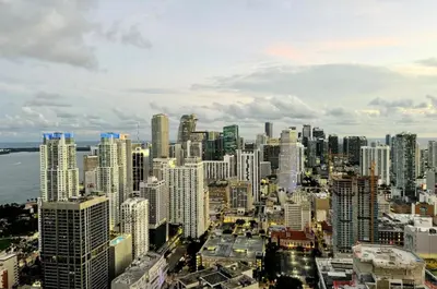 an aerial view of a city with tall buildings at 4906 Cityline Penthouse Studio with Balcony a Pool and Gym in Miami Downtown in Miami