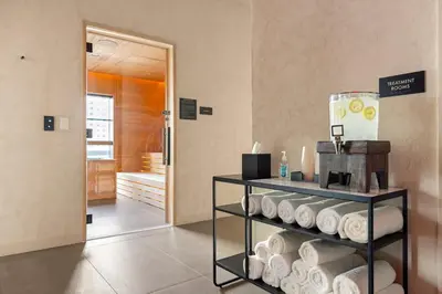a room with a rack of rolls of toilet paper at 3512 Elegant Studio in Miami Downtown with a Pool and a 24-7 Gym in Miami