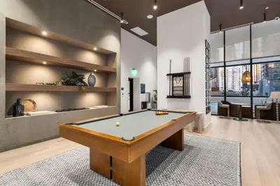 a billiard room with a pool table in it at Stylish Studio in Downtown Location in Miami