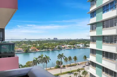 a view of a river from a building at Beachfront Luxury Alexander Unit, Pool Gym Parking in Miami Beach