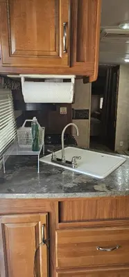 a kitchen counter with a sink in a room at Getsemany Inc RV Dreams Hollywood in Hollywood