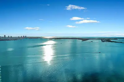 a view of a large body of water at Brickell Ocean View Condo with Free Parking in Miami