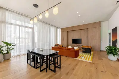 a living room with a table and a couch at Crosby Miami WTC 1BR 1BA Central Stay #1405 in Miami