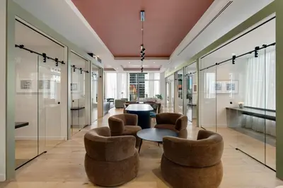 a large hallway with chairs and a table in a building at Crosby Miami WTC 1BR 1BA Central Stay #1405 in Miami