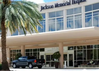 a truck parked in front of a hospital at Spacious 3BR-2BA Apt near Downtown-Miami Airport in Miami
