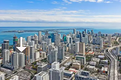 an aerial view of the city of miami at Brand new Studio at The Crosby Miami Worldcenter in Miami