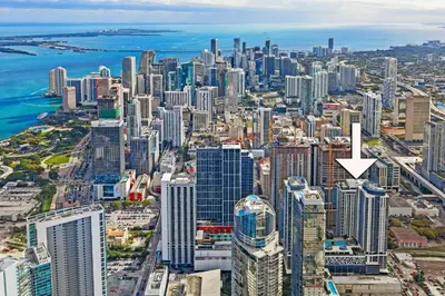 an aerial view of the city of miami at Brand new Studio at The Crosby Miami Worldcenter in Miami