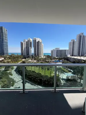 a view of the city from the balcony of a condo at Exceptional apartment in Sunny Isles in Sunny Isles Beach
