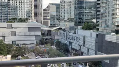 an aerial view of a city with tall buildings at Brickell Condo, with FREE parking in Miami