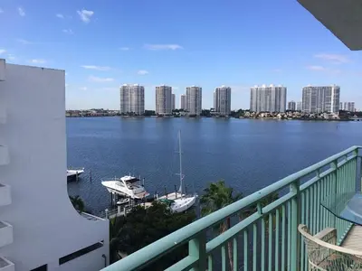 a view of a harbor with boats in the water at Le Montcalm 601 STR-01927 in Sunny Isles Beach
