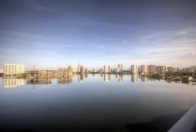 a view of a city with a large body of water at Le Marina Bay PH5 STR-01500 in Sunny Isles Beach