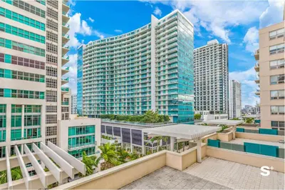 a view of a city skyline with tall buildings at Modern 2-BD Condo in Midtown Miami Pool & Gym in Miami