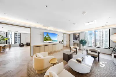 a living room with a couch and chairs at Cozy and Spacious Studio in Miami City Views in Miami