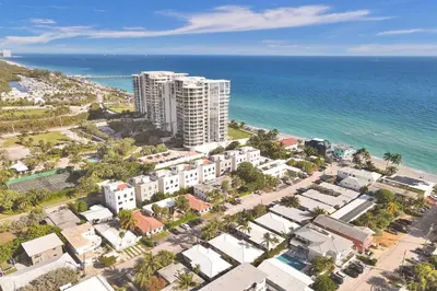 an aerial view of a city and the ocean at Walnut Beach - By Atlantikos in Hollywood