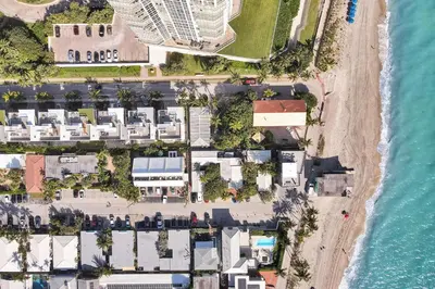 an overhead view of a beach with condos at Walnut Beach - By Atlantikos in Hollywood