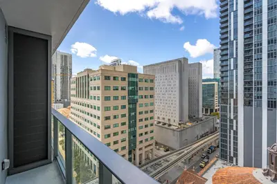 a view from the balcony of a building at Brand New Modern Downtown Studio at Prime Location in Miami