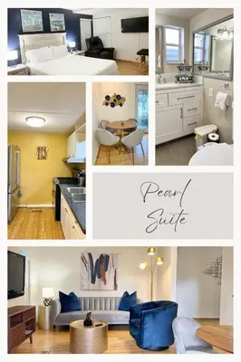 a collage of pictures of a kitchen and a room at Harmonious Suites in North Miami Beach