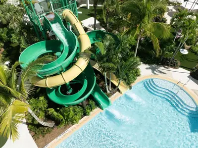 an aerial view of a water slide at a resort at Pier Sixty-Six in Fort Lauderdale