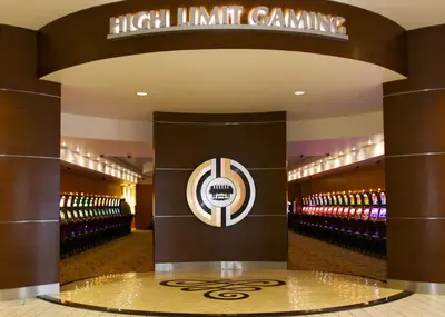 a bowling alley with a high limit cantning sign in a building at Miccosukee Casino & Resort in Miami