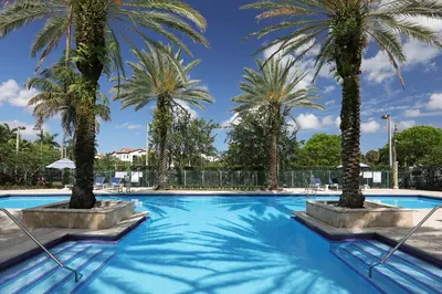 a swimming pool with palm trees in a resort at InterContinental At Doral Miami by IHG in Miami