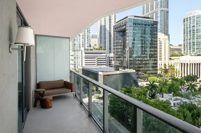 a balcony with a view of a city at Dua Miami, Autograph Collection in Miami
