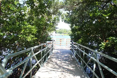 a bridge over a body of water with trees at Yacht Club at Aventura Luxurious 1 Bed 1 Bath in Aventura