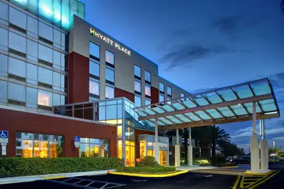 a hospital building with a sign in front of it at Hyatt Place Fort Lauderdale Airport/Cruise Port in Dania Beach