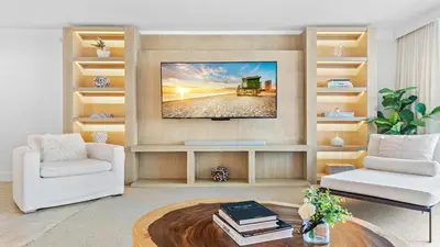 a living room with a white couch and a table at Oceanview Private Condo at 1 Hotel & Homes -904 in Miami Beach