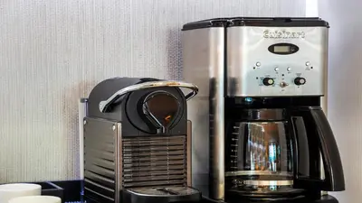 a coffeemaker sitting next to a coffee maker at Oceanview Private Condo at 1 Hotel & Homes -904 in Miami Beach