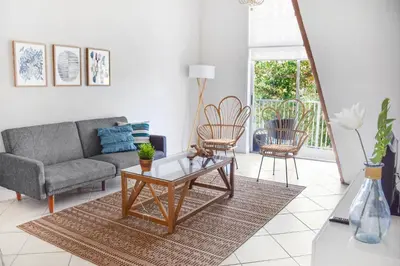 a living room with a couch and a coffee table at Coral Reef at Key Biscayne in Miami