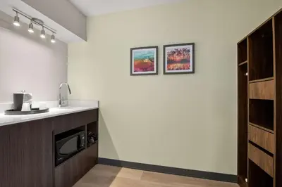 a kitchen with a sink and a microwave at Hampton Inn Weston Fort Lauderdale in Weston