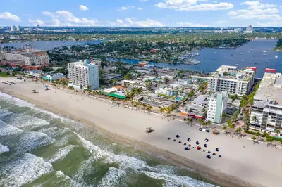 an aerial view of a beach in destin at Hollywood Beachside Boutique Suite in Hollywood