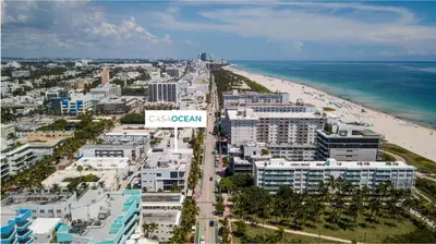 an aerial view of the ocean and the beach at Casa Ocean in Miami Beach