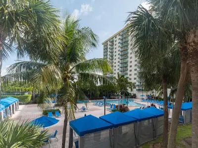 a view of the pool from the balcony of a resort at Ocean Reserve 14th floor - Wonderful Ocean View - STR00454 in Miami Beach