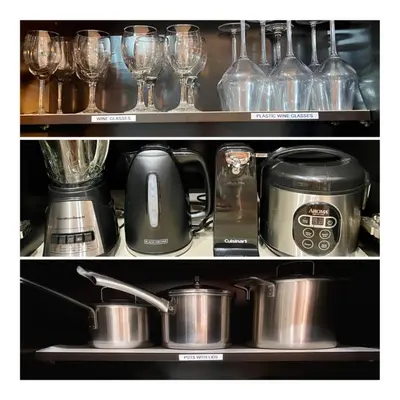 a kitchen shelf with a blender and wine glasses at Pool House 3B-2B King Bed - BBQ - EV in Hollywood