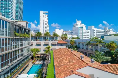 a view of the city from the roof of a building at Lennox Miami Beach in Miami Beach