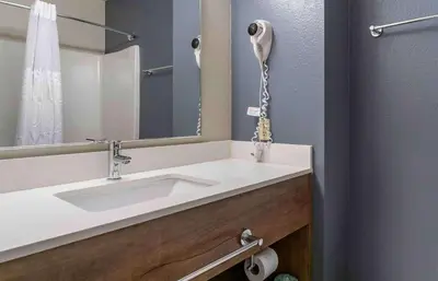 a bathroom with a sink and a mirror at Extended Stay America Premier Suites - Miami - Downtown Brickell - Cruise Port in Miami