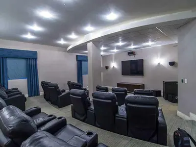a conference room with leather chairs and a flat screen tv at Miami Hollywood Great 2 Bedroom with Garden View 001-22bmar in Hollywood