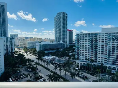 a city with tall buildings and a street with cars at Miami Hollywood Great Two Bedroom Apartment with Channel View 006-22bvic in Hollywood