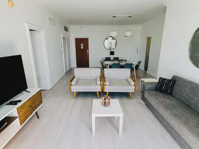 a living room with a couch and a table at Miami Hollywood Great Two Bedroom Apartment with Channel View 006-22bvic in Hollywood